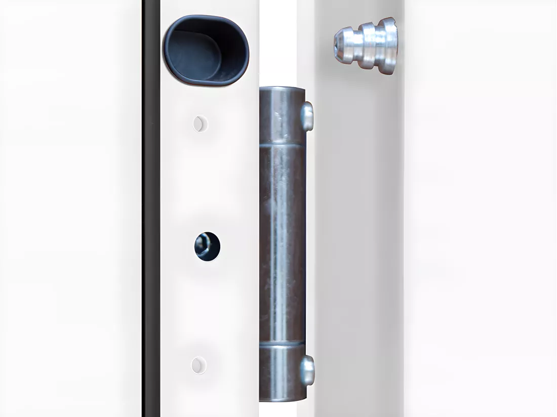 Porte d'entrée en acier vitrée avec inox H207 x L100 cm - verre dépoli - anthracite - poussant droit - BRAGA