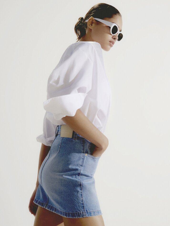 Minissaia jeans - Azul claro
