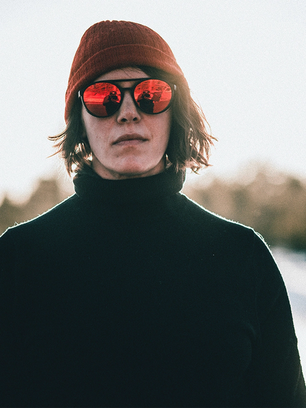 CHPO Rickard Black Sunglasses red mirror
