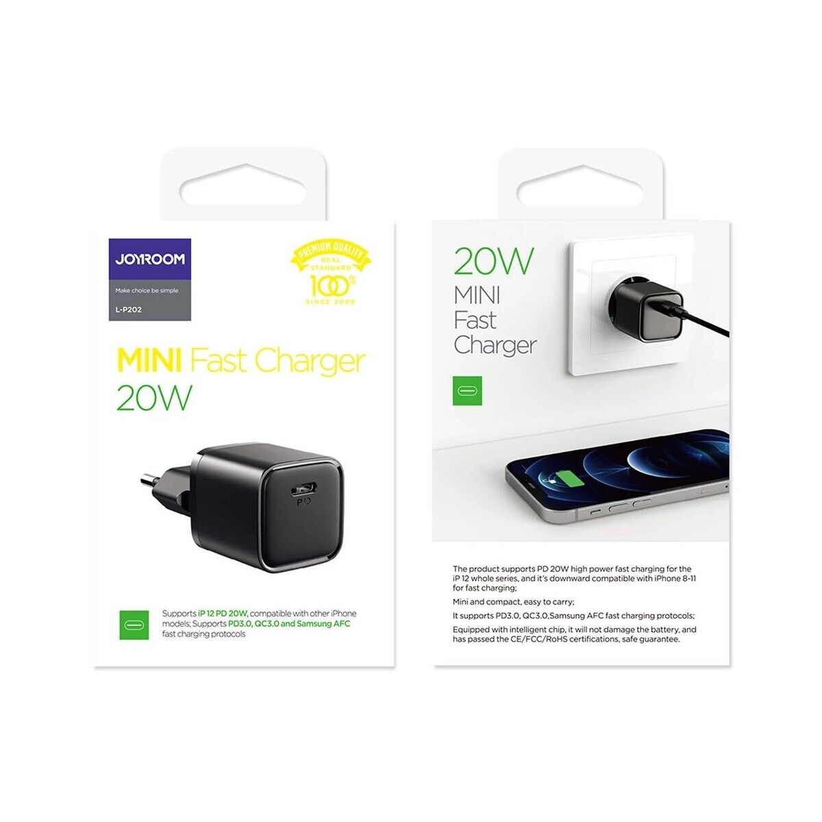 USB Typ C Ladegerät 20W Power Delivery Quick Charge 3.0 AFC schwarz