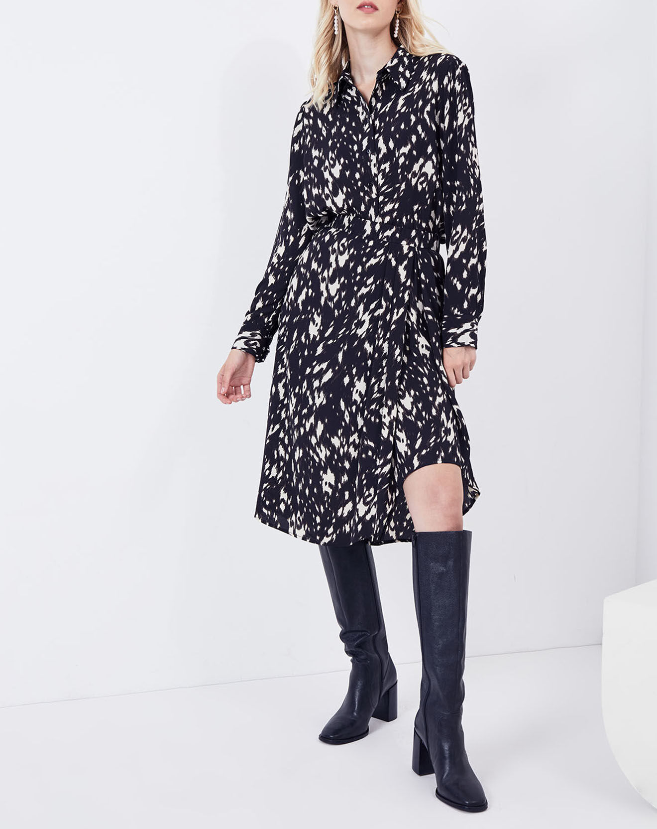 See u Soon Chemise Acacia tachetée noire