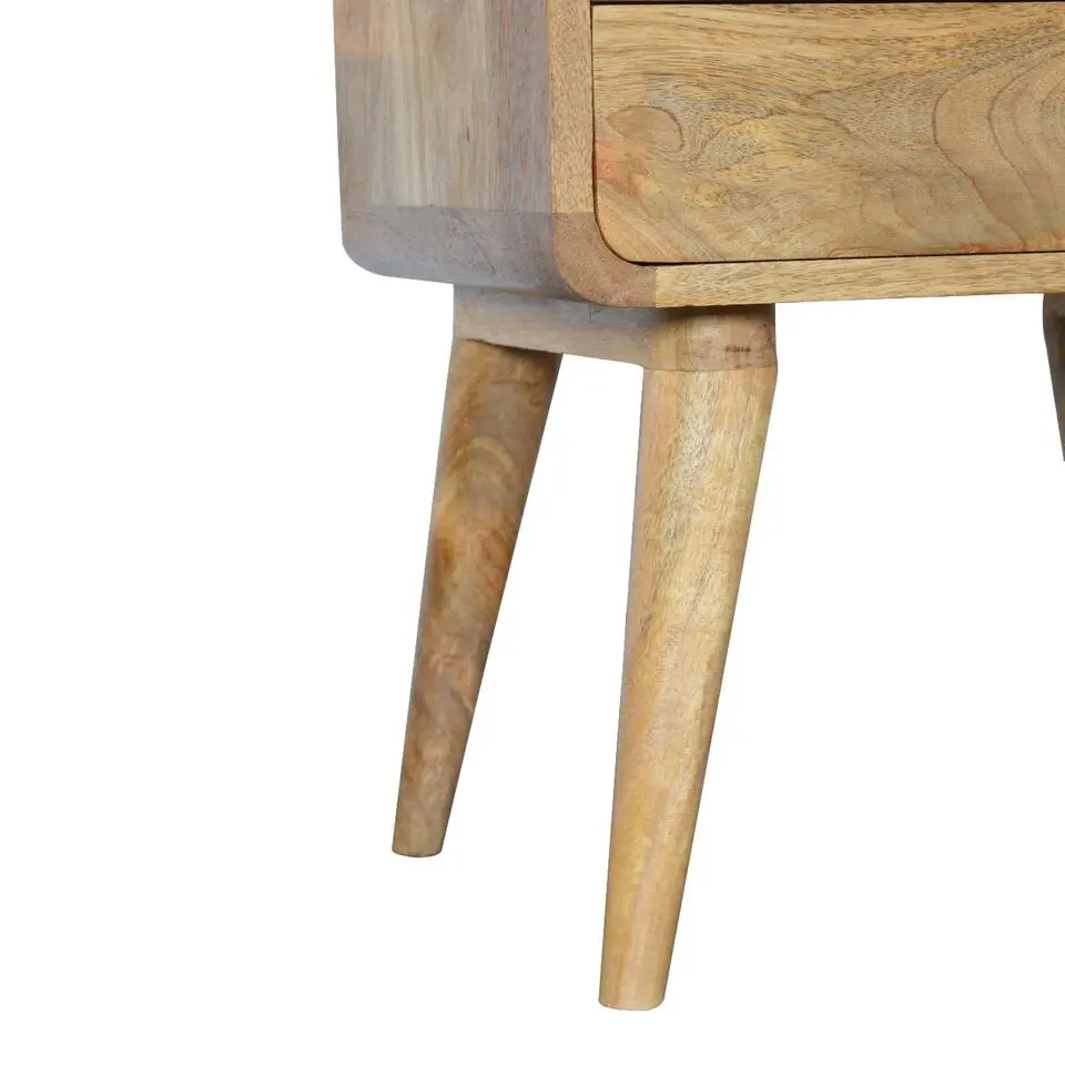Artisan Furniture Massief Houten Gebogen Eiken Nachtkastje