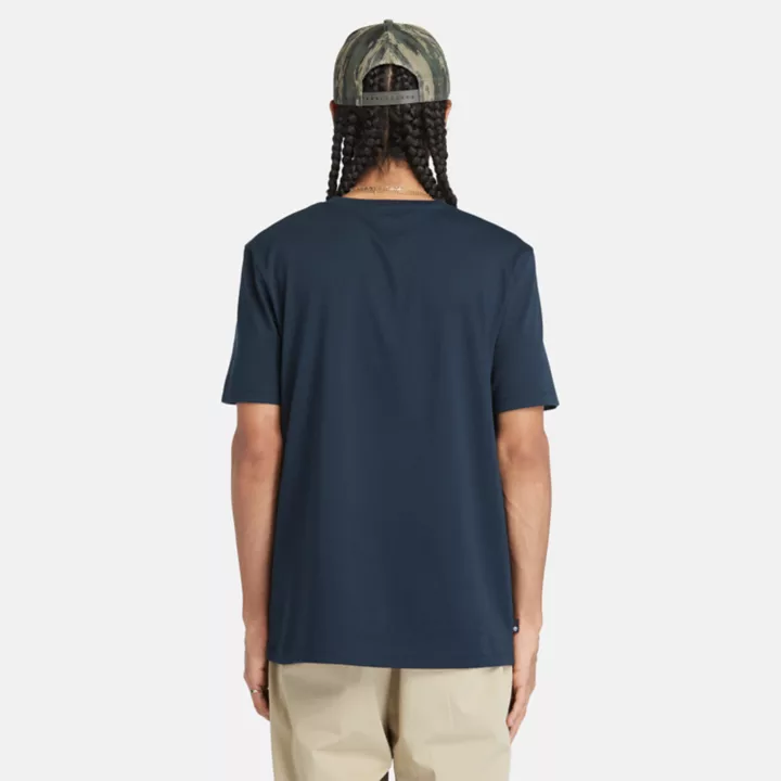 T-shirt à logo linéaire pour homme en bleu marine