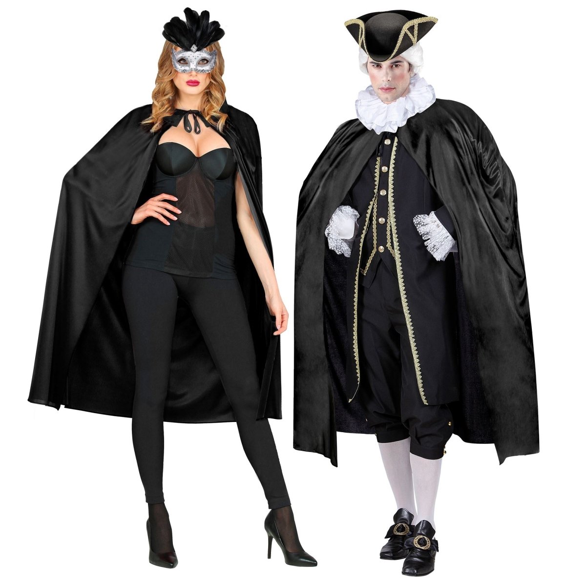 Halloween Cape Zwart 1,15m