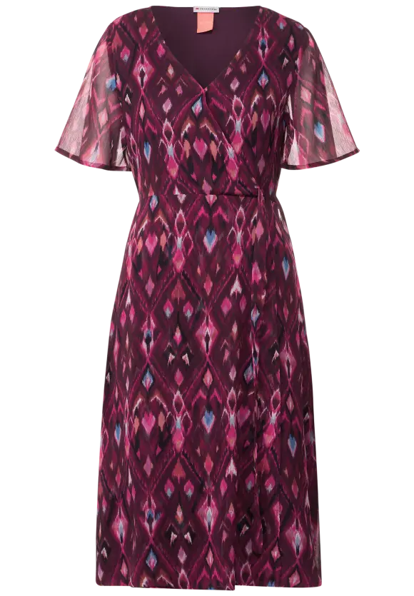 Chiffonkleid in Wickeloptik - tamed berry