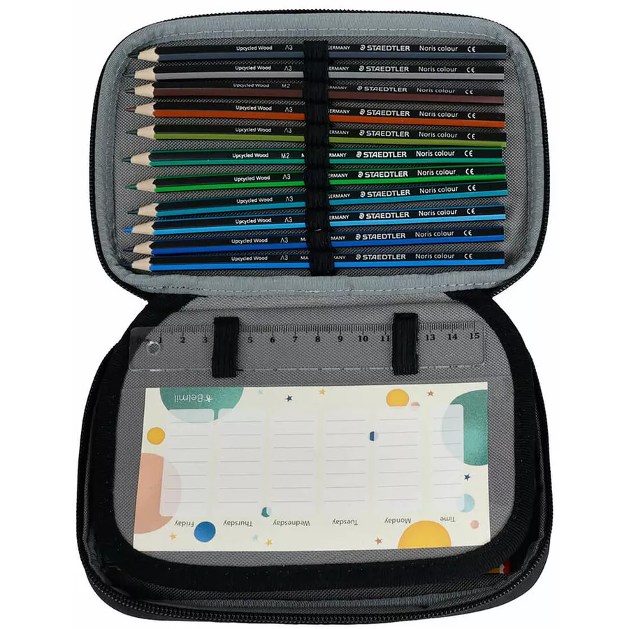 Belmil Schulranzen Premium Smarty Plus Set 5-teilig Black Grey