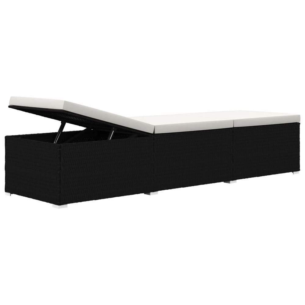 Transat chaise longue bain de soleil lit de jardin terrasse meuble d'extérieur et table à thé résine tressée blanc crème 02_0