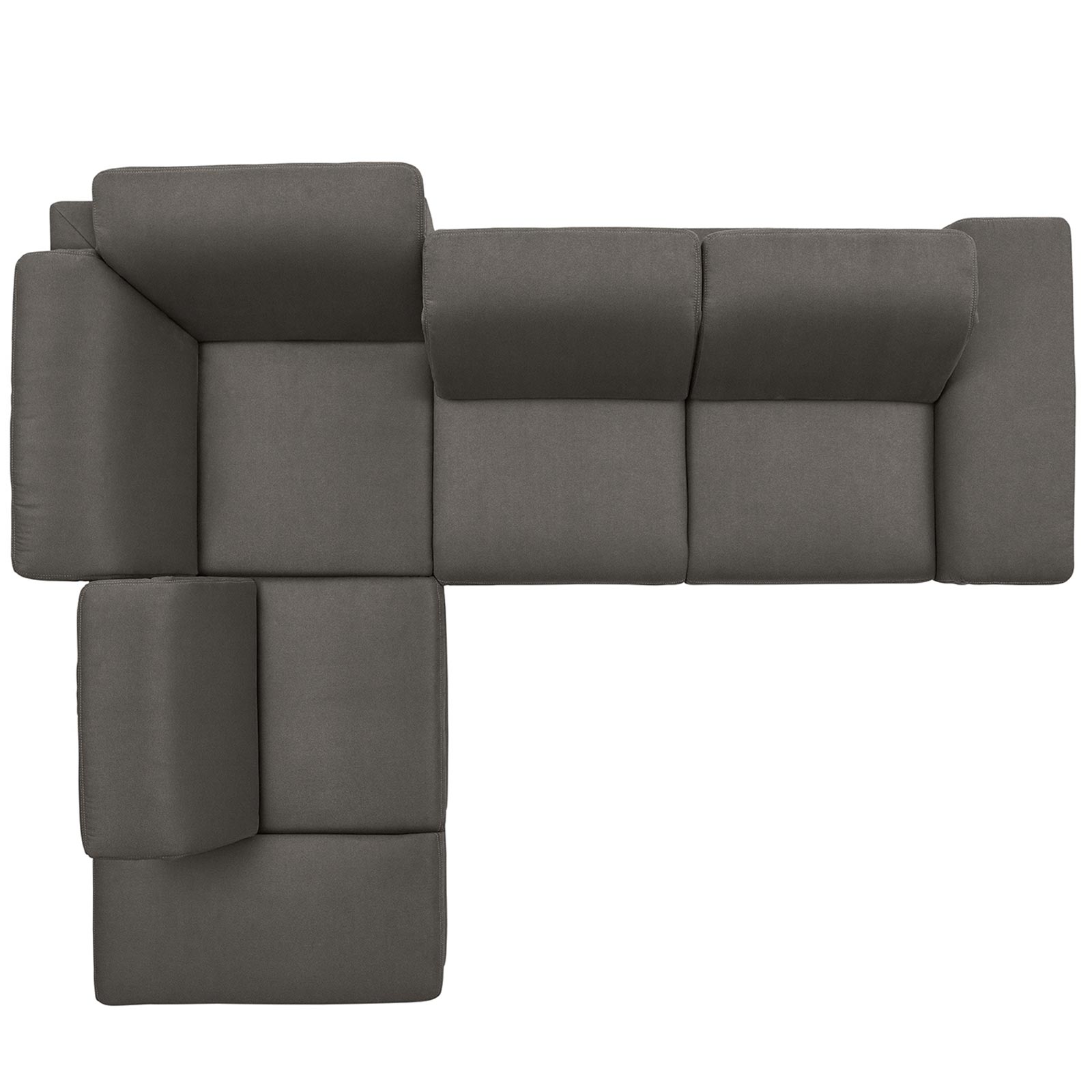 polsterpower Boxspringsofa - Belle grey - Basismodell - Ottomane links