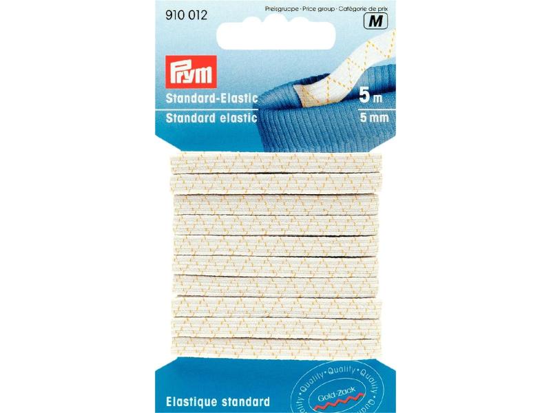 Prym Elastikband Standard 5 m, Weiss Elastisches Gummiband