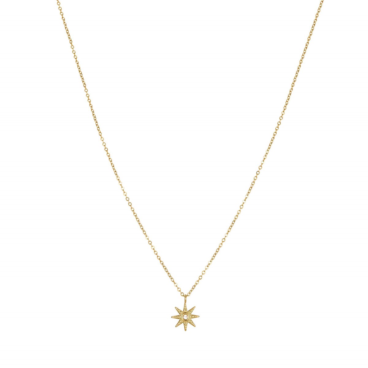 Collier Soleil acier doré or