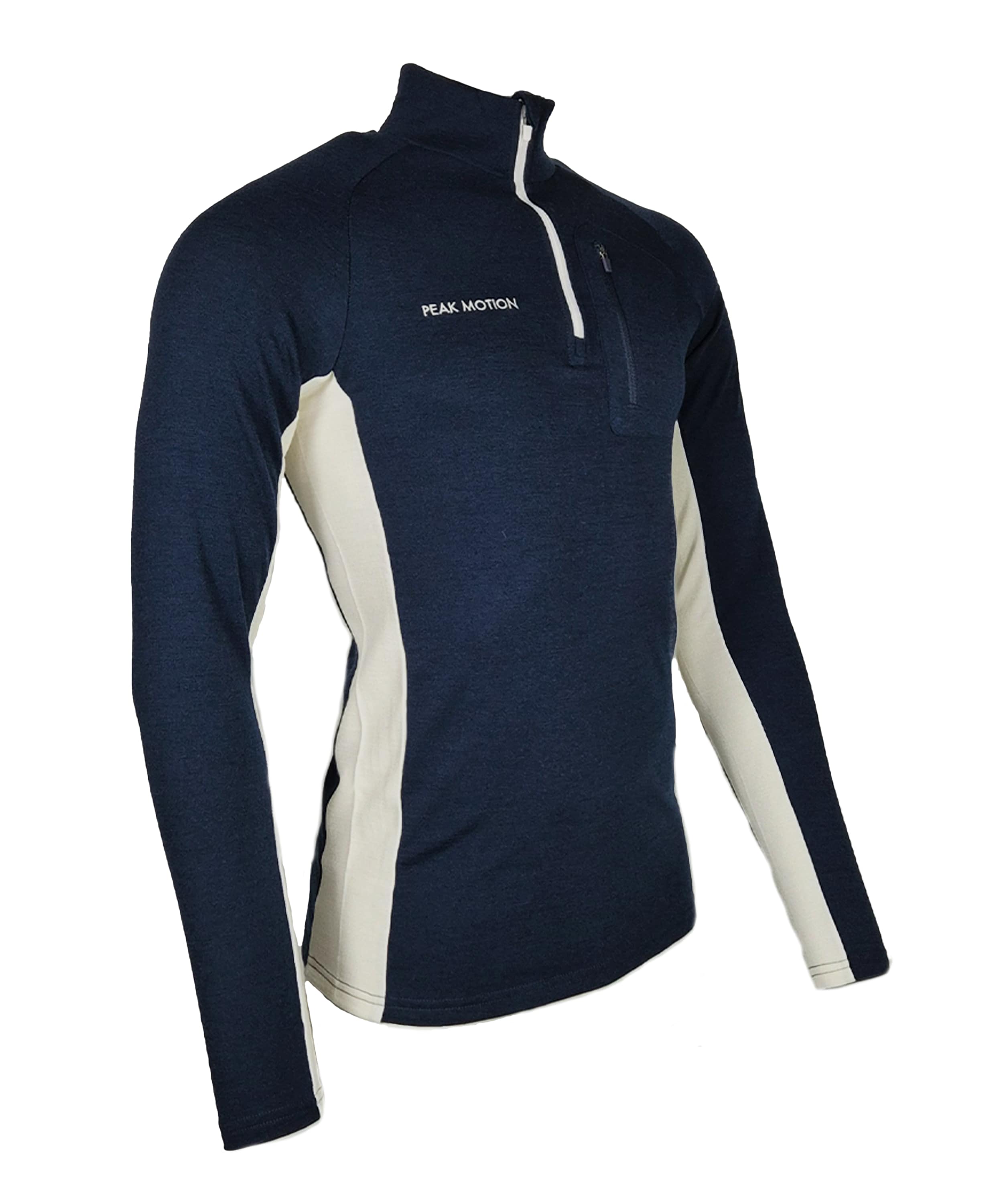 Peak Motion Fusion Wool Half Zip, Herre<br>2-lags: Fôr i bambus, ytterlag i merinoull