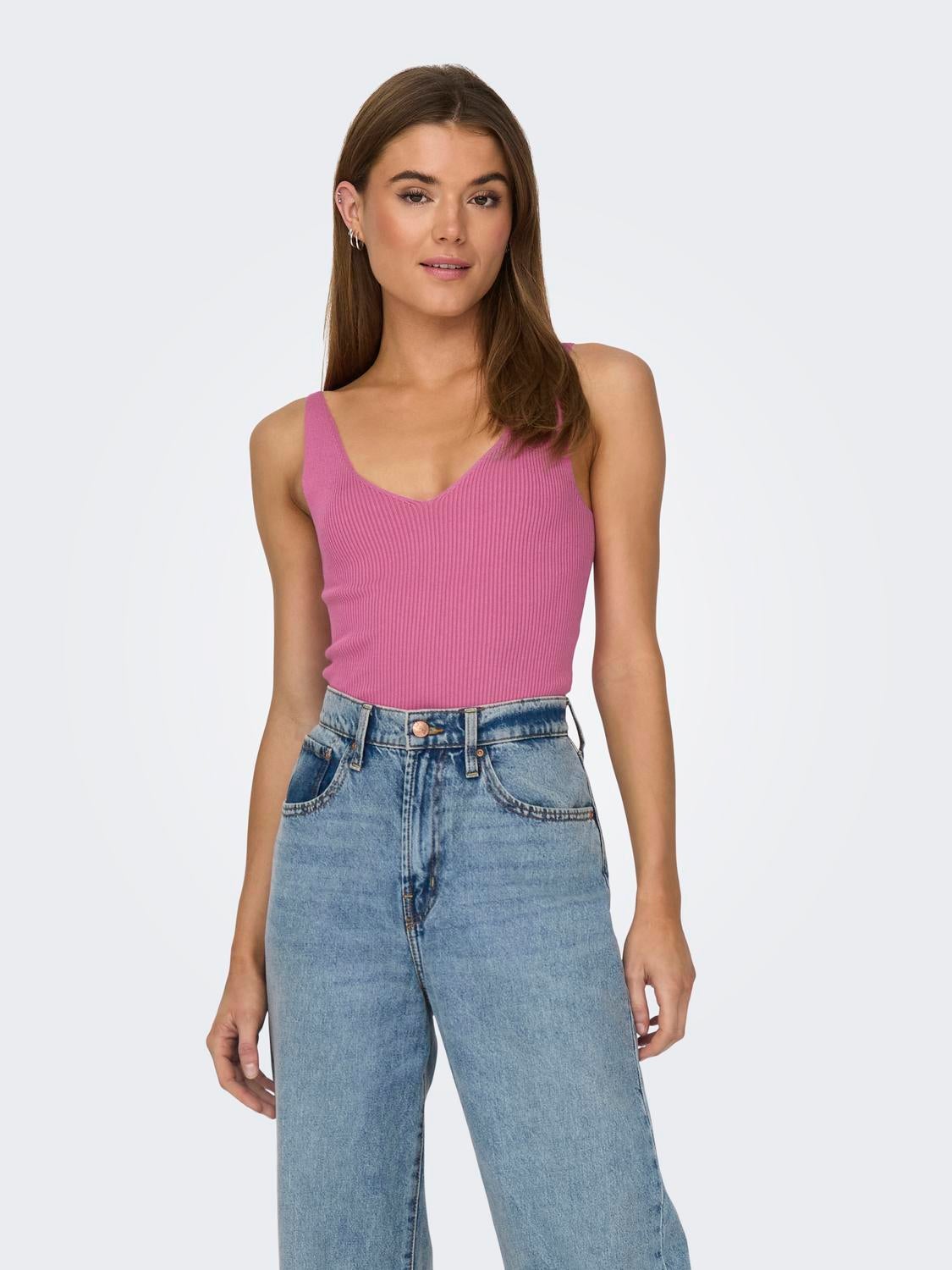 JDYNANNA Gestricktes Oberteil Ibis Rose