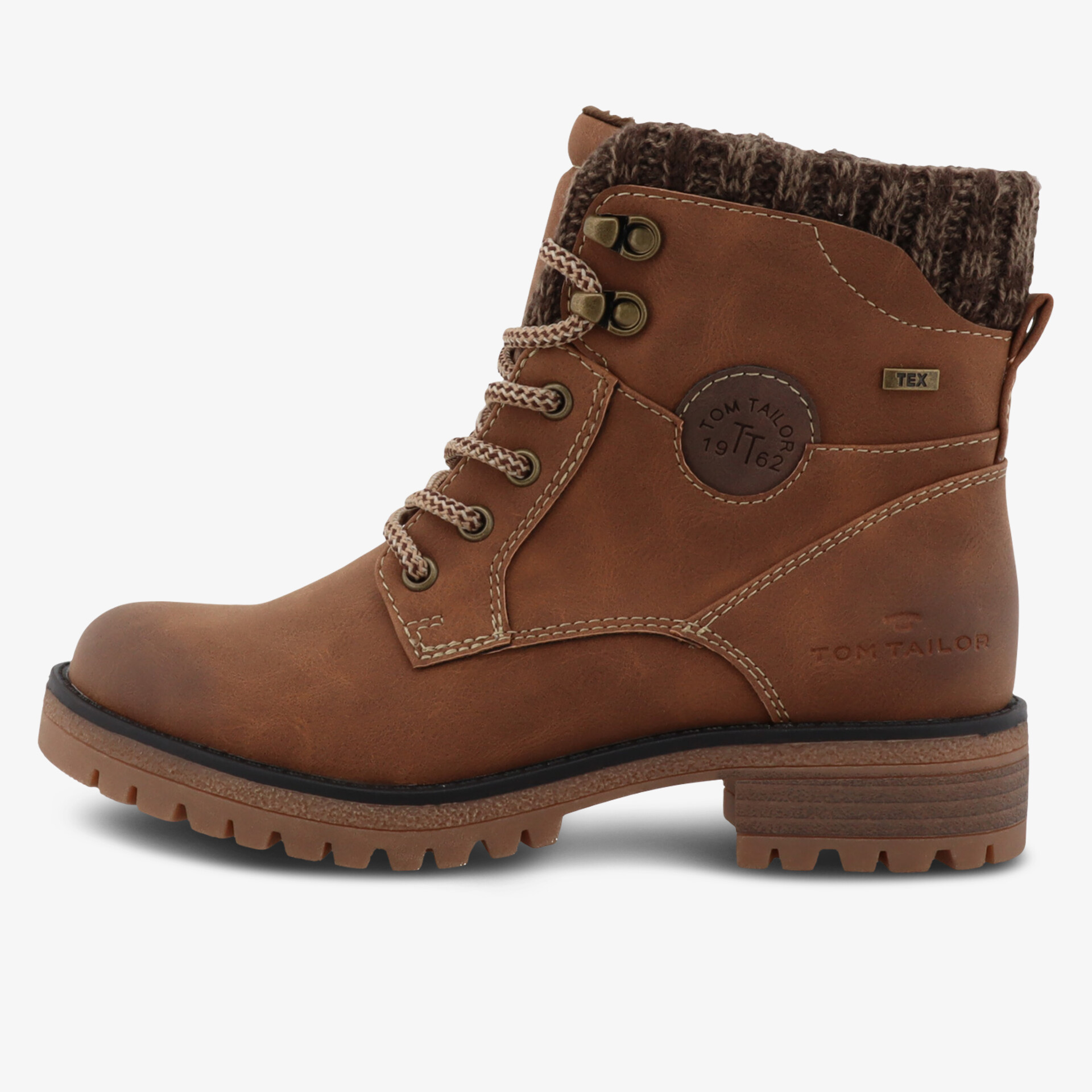 TOM TAILOR Damen Schnürstiefeletten braun