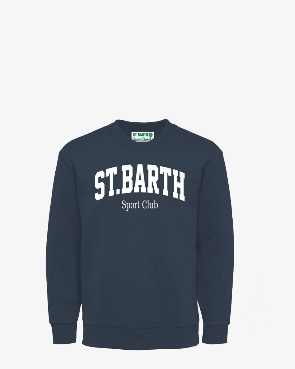 MC2 Saint Barth Ponza Crewneck Cotton Sweatshirt St. Barth Sport Club Donkerblauw Herensweater