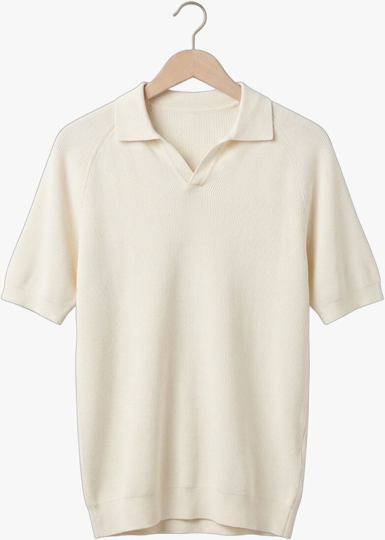 ecru profuomo polo polo open collar rib