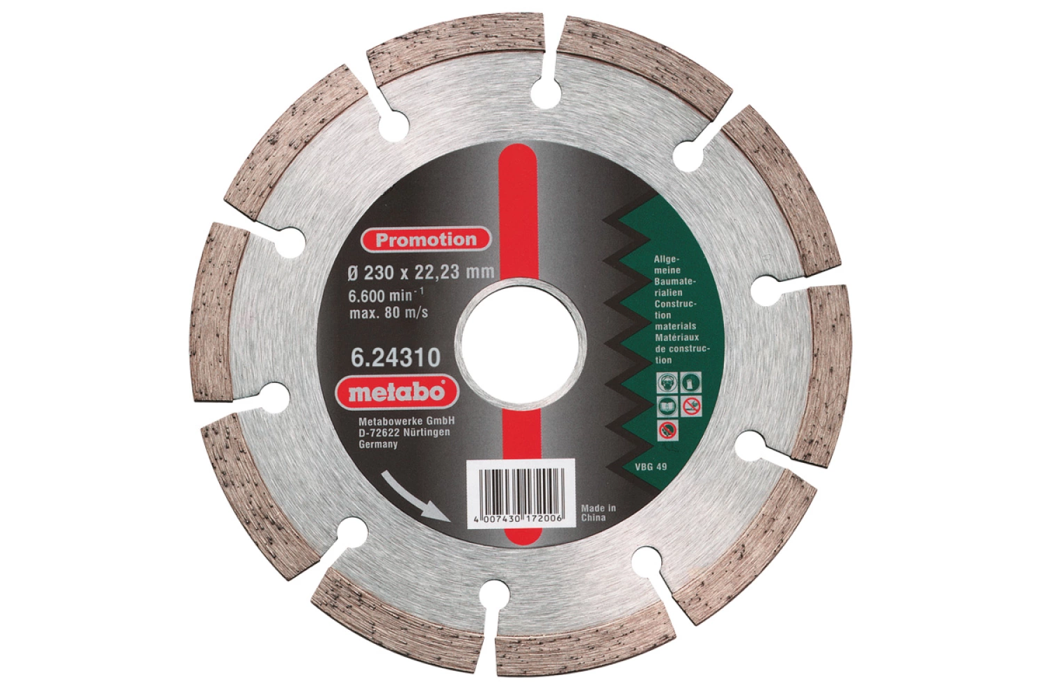 Metabo 624310000 DIA-DSS Diamantdoorslijpschijf - 230 x 22,23mm - universeel