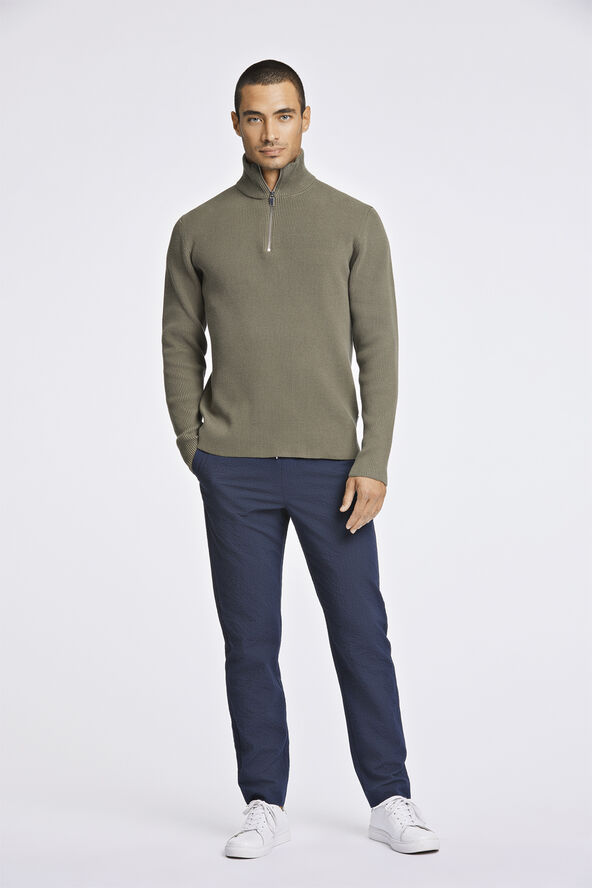 Lindbergh Half zip rib knit Army
