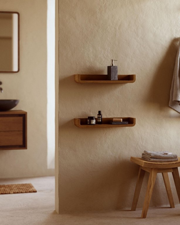Kave Home Shamel wandplanken 50 set van 2 naturel