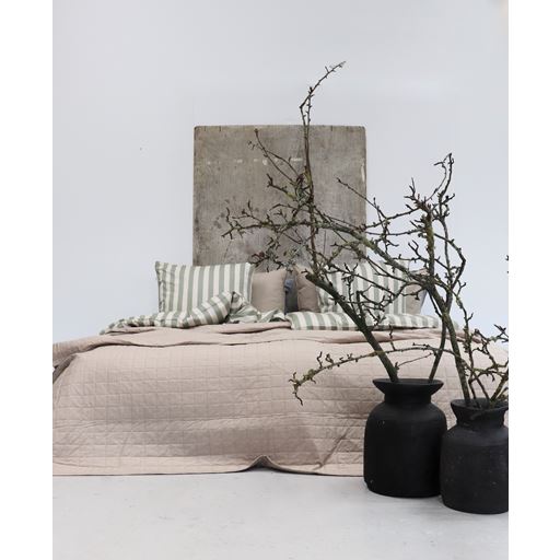 OMHU Quiltet Percale Sengetæppe, Mud, 260x260 cm