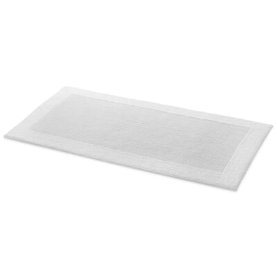 Badematte Doppelflor, Weiß, 70 × 130 cm