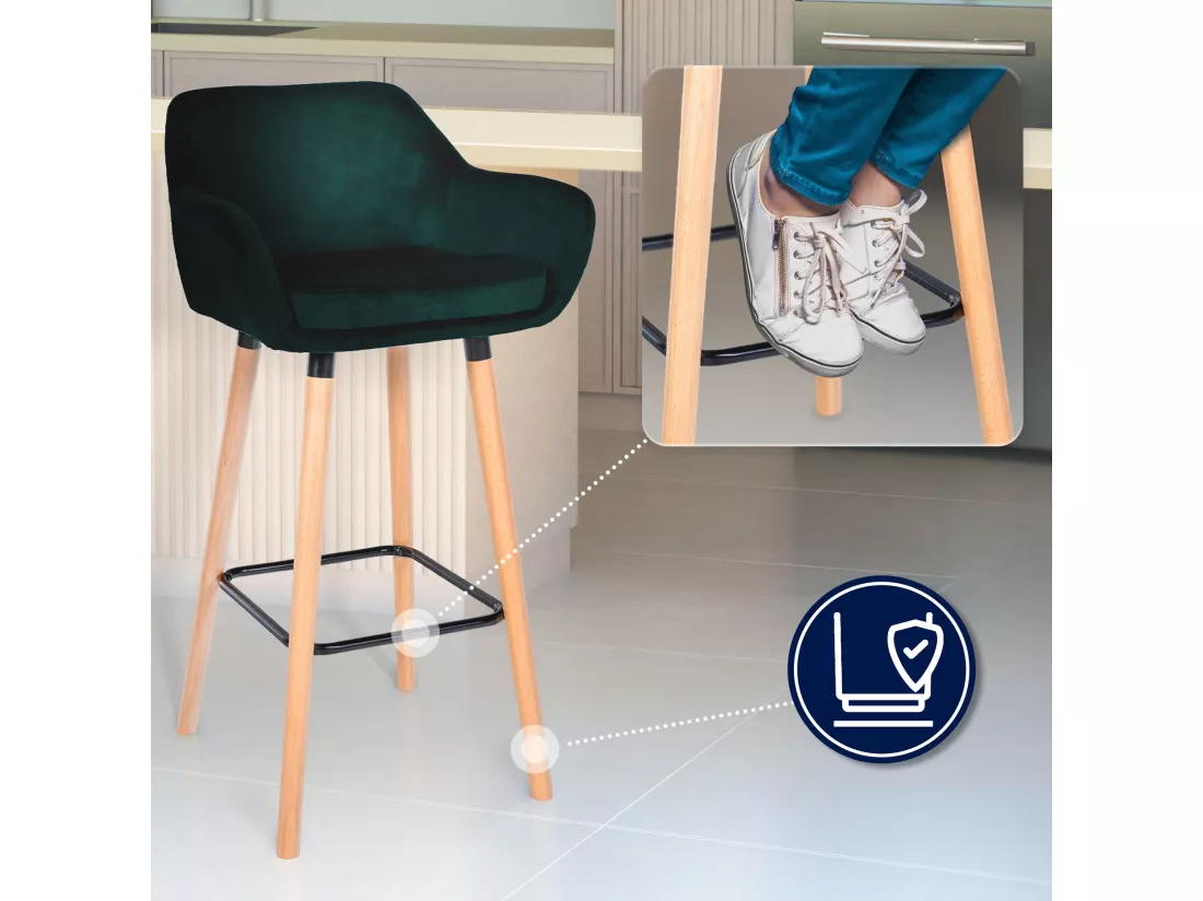 Tabouret de bar Grant velours - vert99.00