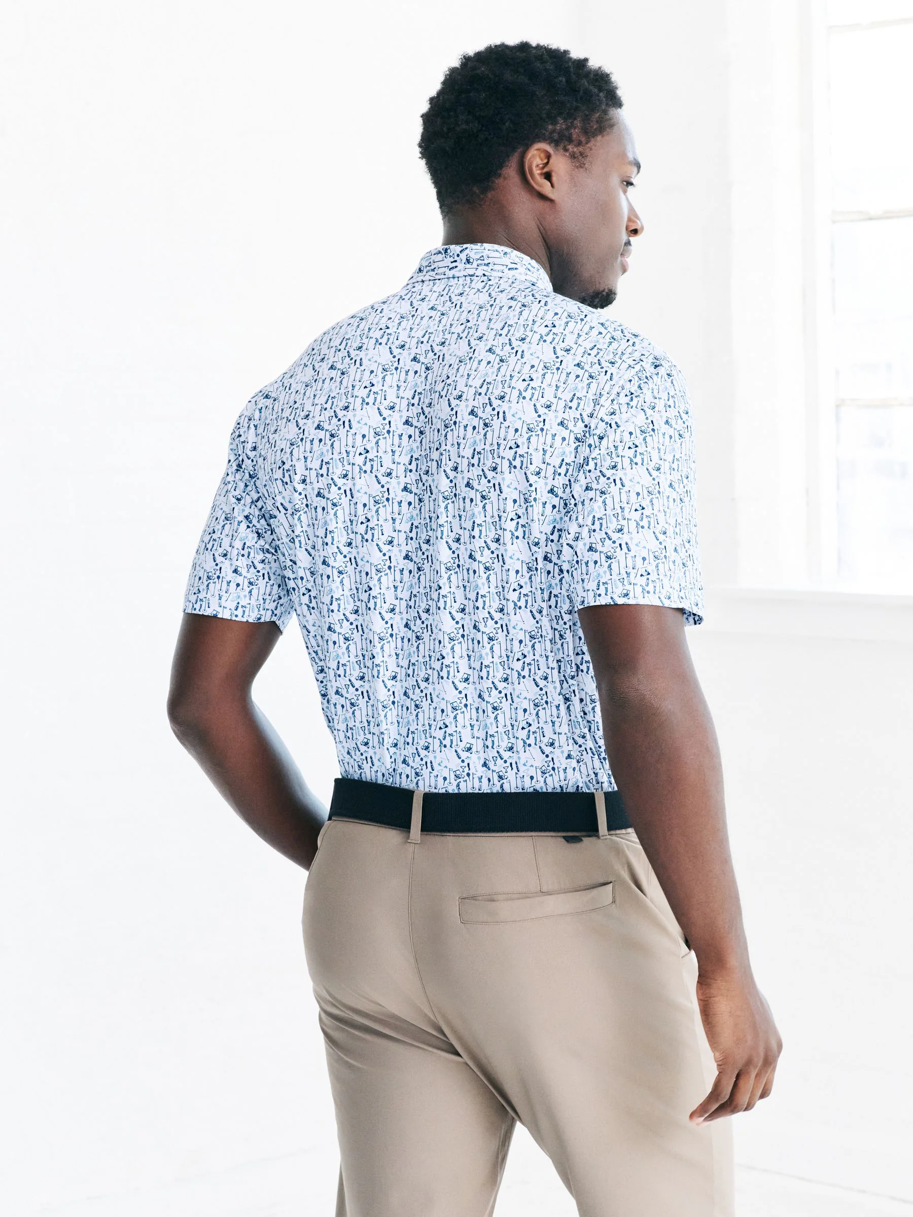 Wit - Active Geometric Print Golf Polo Shirt