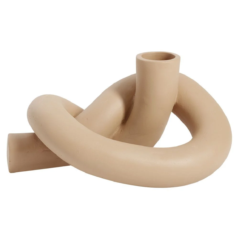 Bougeoir noeud 16xH8,5x11cm marron
