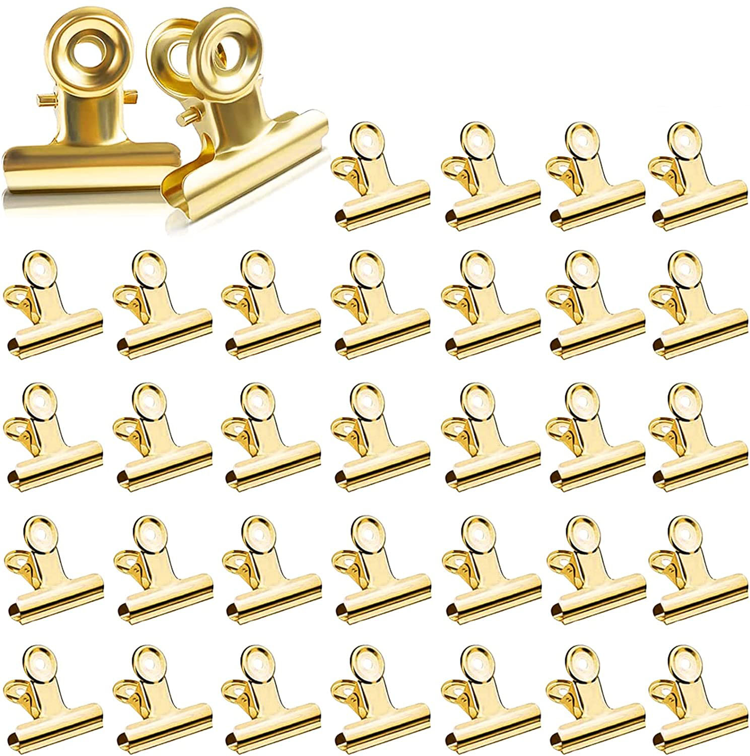 (40er Set) 25mm Graffa Aktenklammer Büro Befestigungsclip - Gold