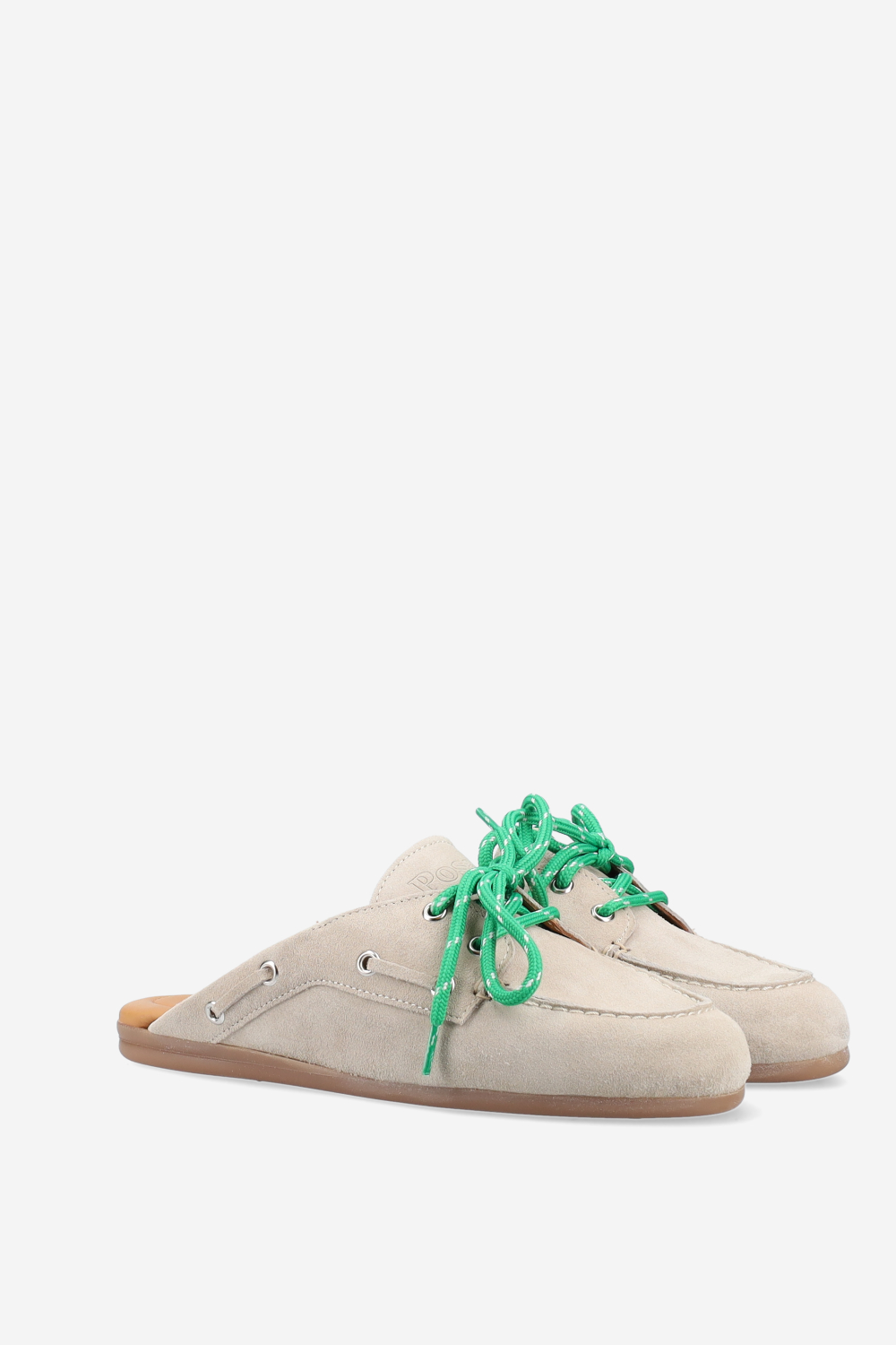 Boat loafer suede mules