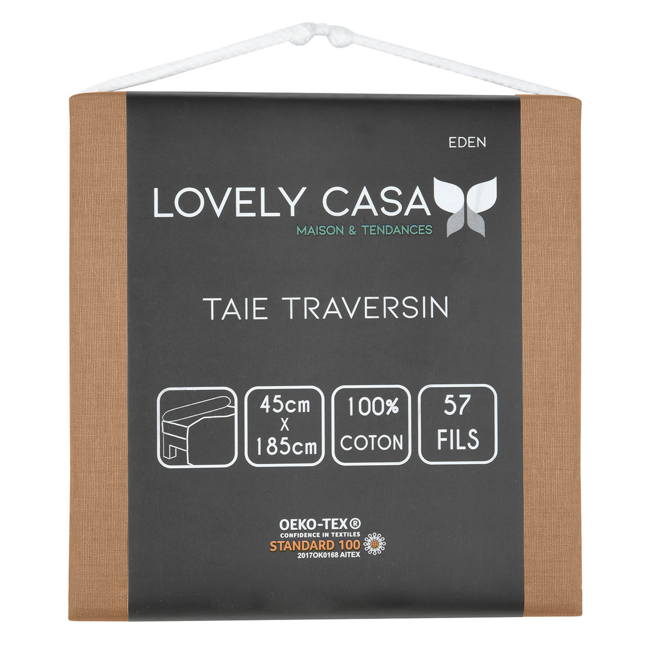 Stof Taie de traversin Eden curry - 45x185 cm