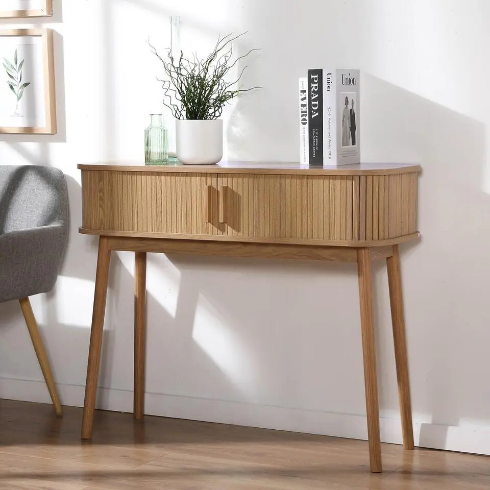 CALICOSY - Sidetable ERNEST - Licht hout - 80,5x100x35 cm