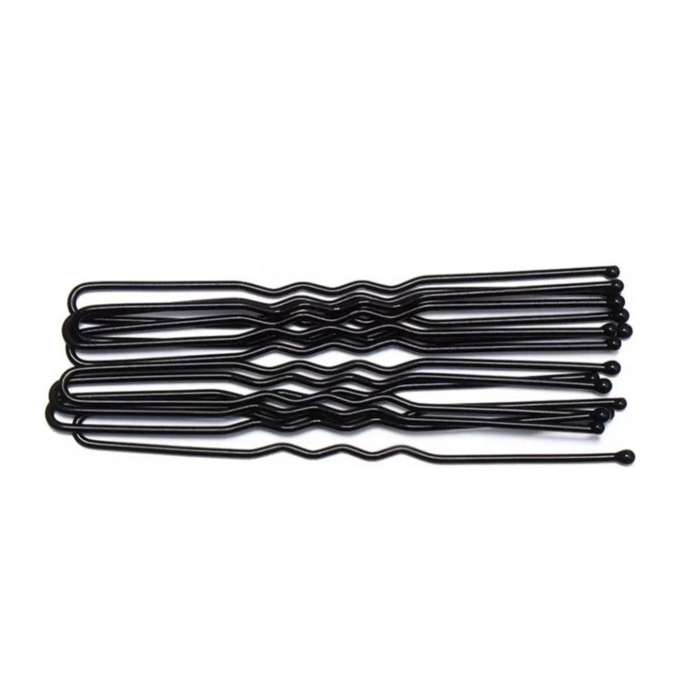 (100er Set) Metall Haarklammern Bobby Pin Haarspangen mit abgerundeter Spitze - Schwarz