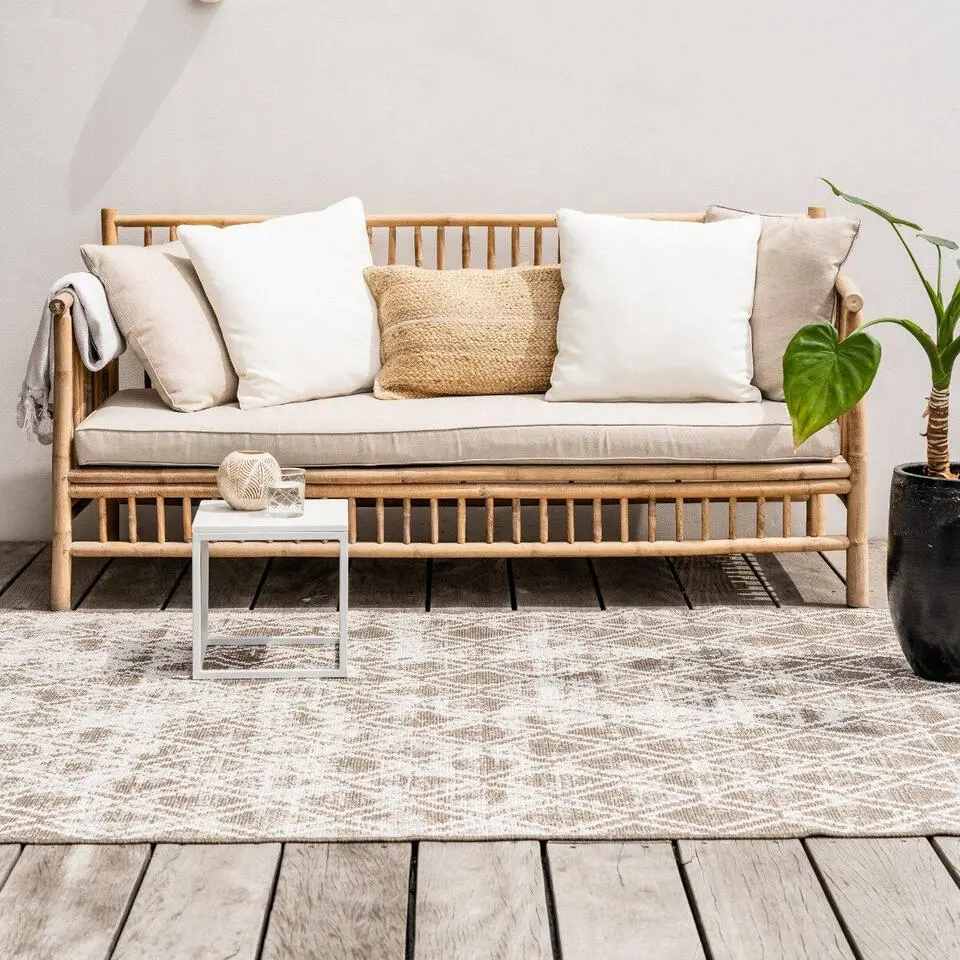 Eva Interior Buiten vloerkleed Frost - Bruin/Wit - 200x290 cm