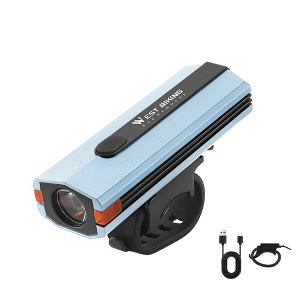 1500mAh Wiederaufladbares USB Fahrrad Licht Velo LED Warnlicht IPX4 - Hellblau