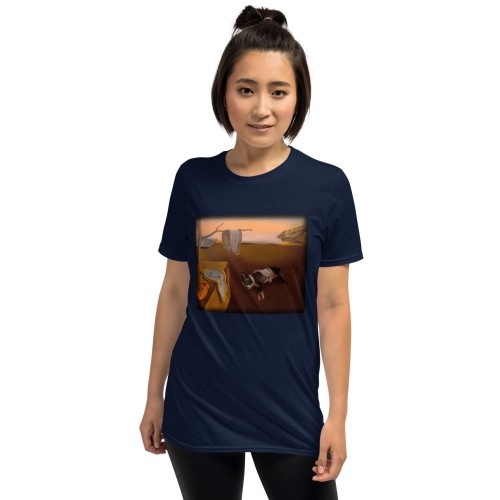 Camiseta feminina Mascochula, estilo Dali descolado, personalizada com seu animal de estimação, azul marinho