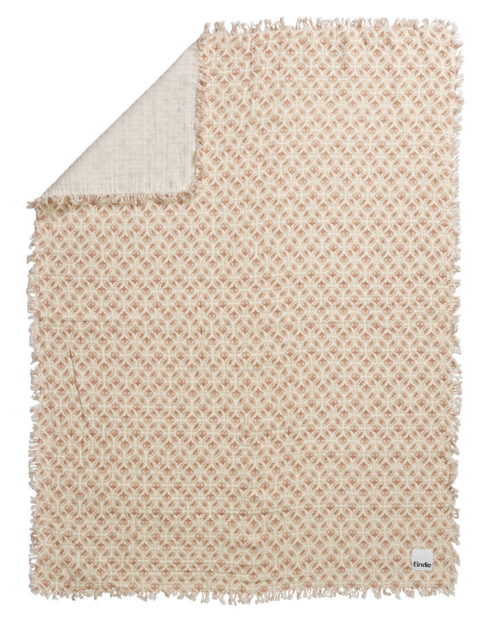 Mulldecke SOFT COTTON – SWEET DATE (75x100) in rosa/weiß