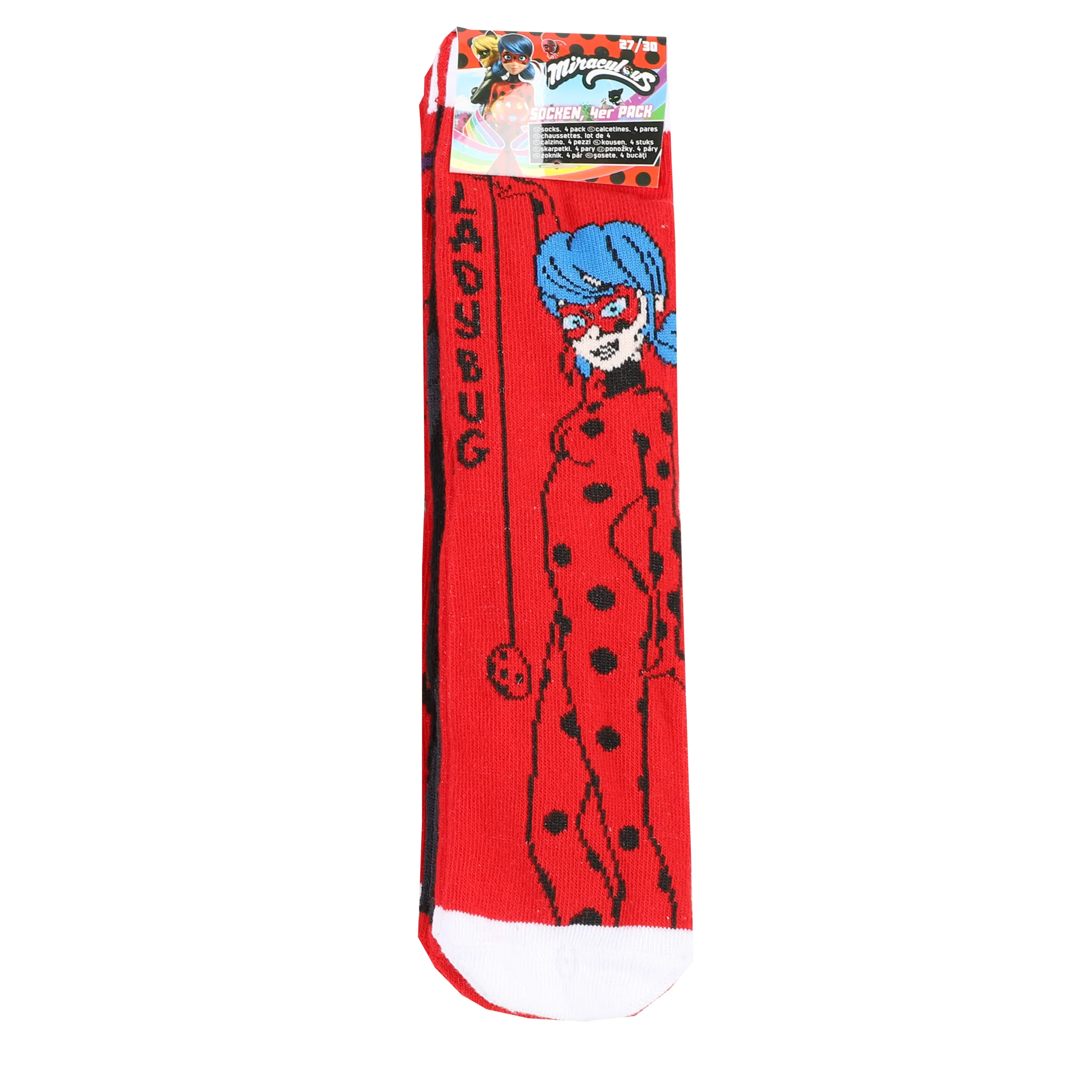 Mädchen Socken im 4er Pack mit Miracolous Motiven