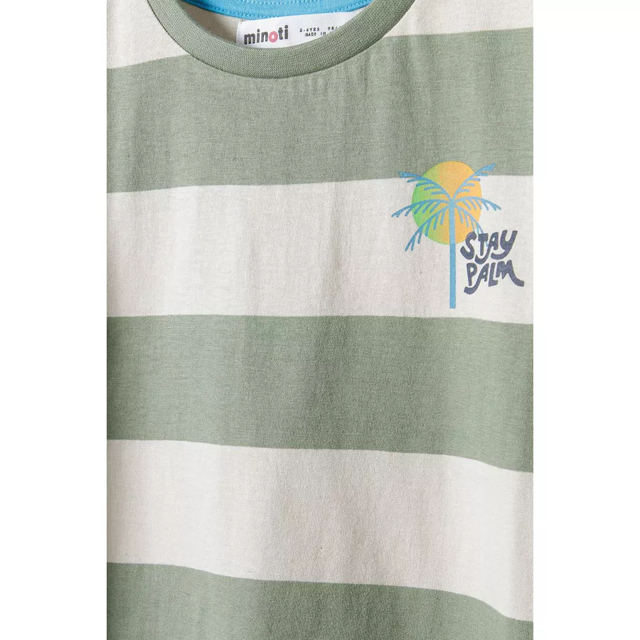 MINOTI T-Shirt Tropical Vibes OlivgrünSandbraun