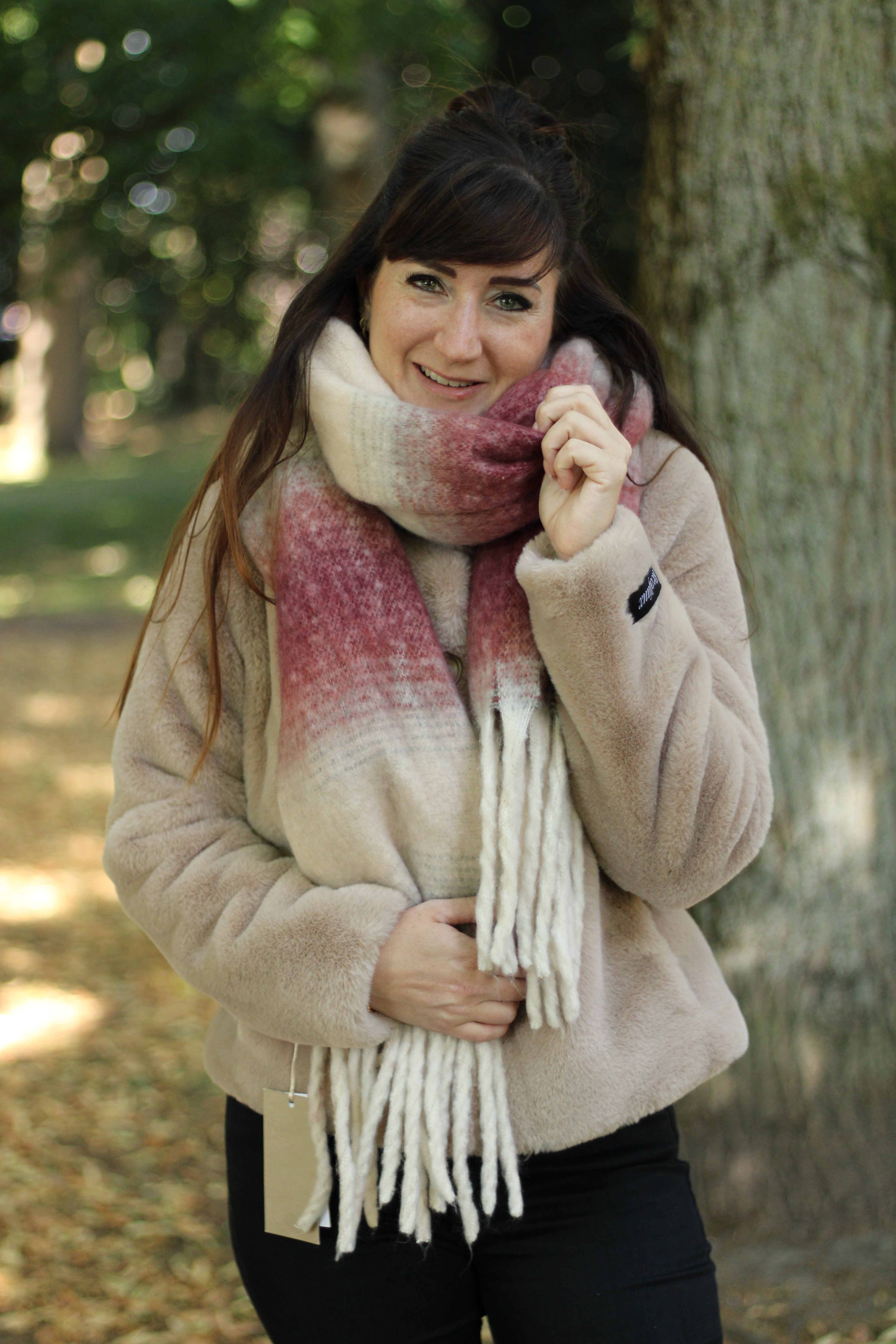 Rino & Pelle - Erica Checked Scarf - Sugar Plum/Birch