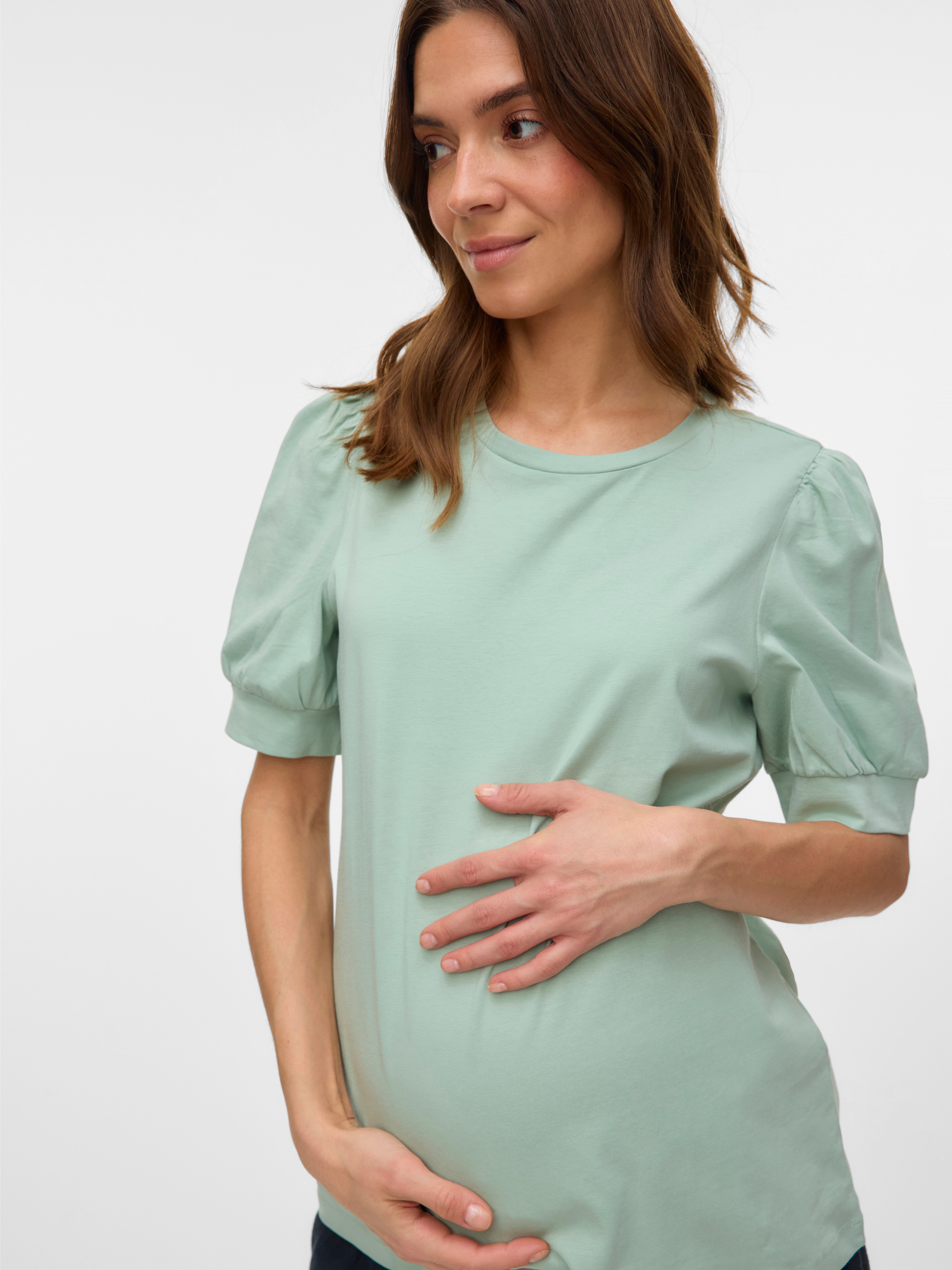 Regular fit O-hals Ballonmouwen T-shirts