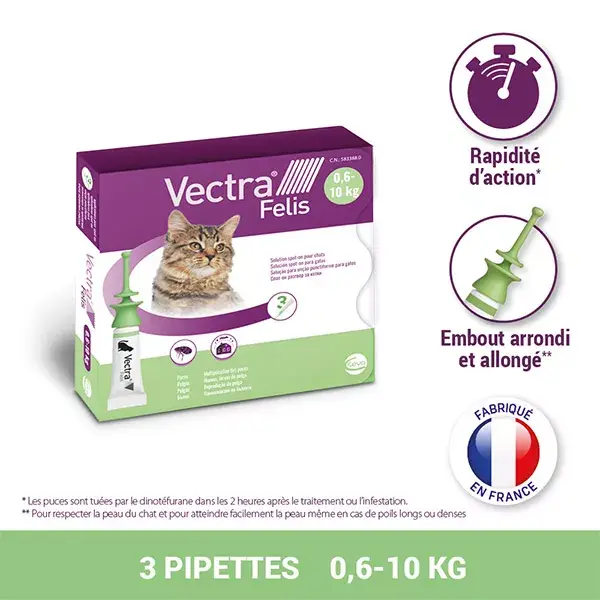 Vectra® Felis solução spot-on para gatos, 3 pipetas