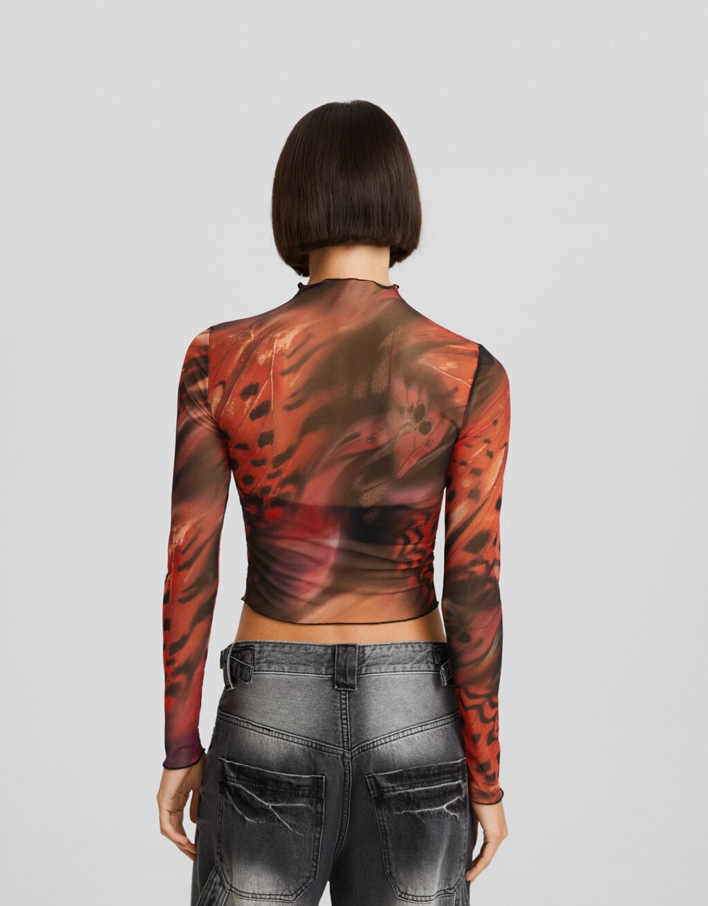 Camiseta de tule de manga comprida