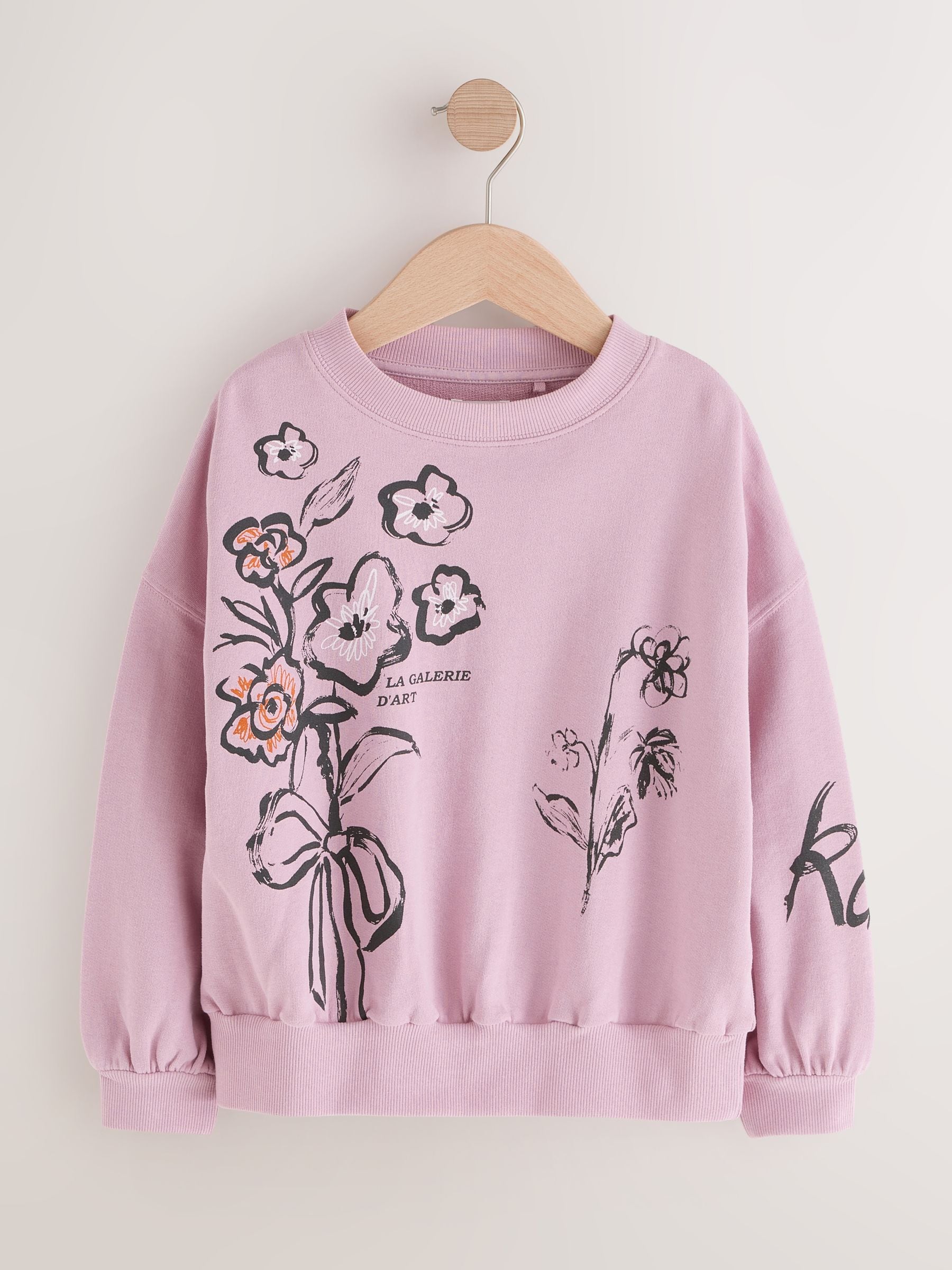 Roze bloemen - Print Long Sleeve Top (3-16yrs)