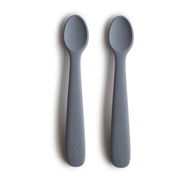 Mushie Cuillères en silicone - Set de 2 | Bleu