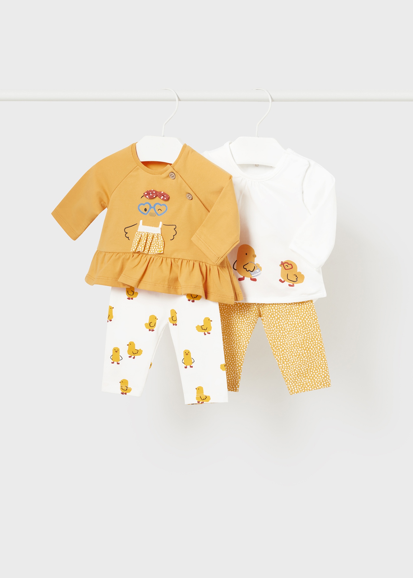 Conjunto Better Cotton para recém-nascido com 4 peças, rosa sorvete.