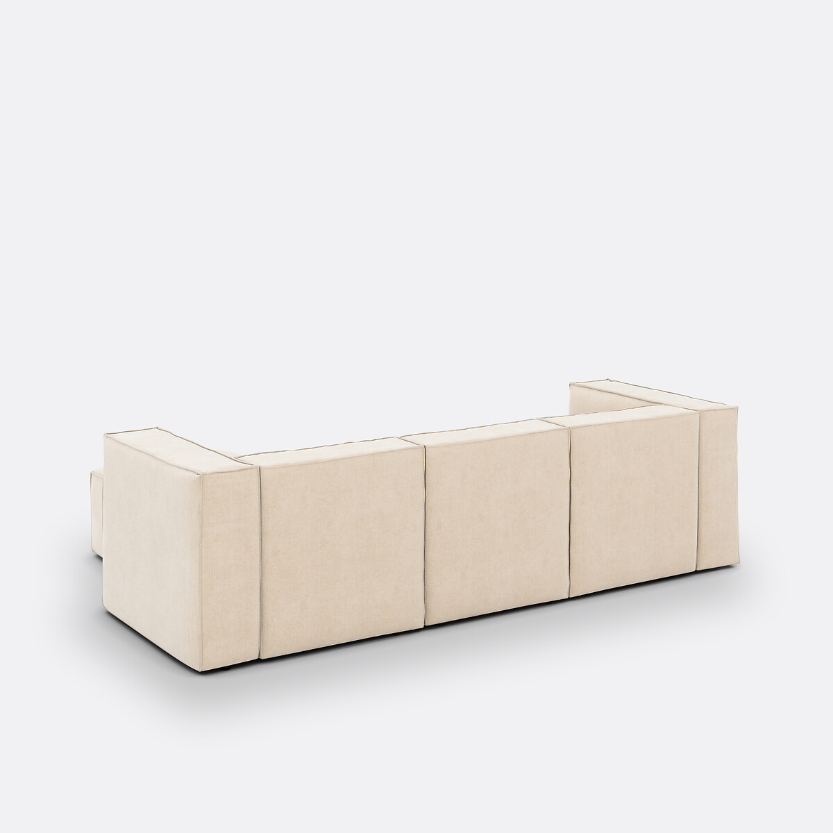 LA REDOUTE INTERIEURS<br>Sofá modular, 3 lugares e pufe, veludo vintage Seven
