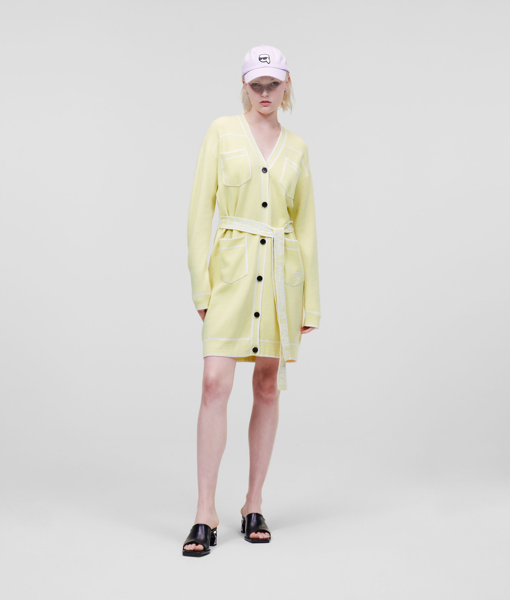 CARDIGAN AVEC CEINTURE ORNÉE DU LOGO KARL