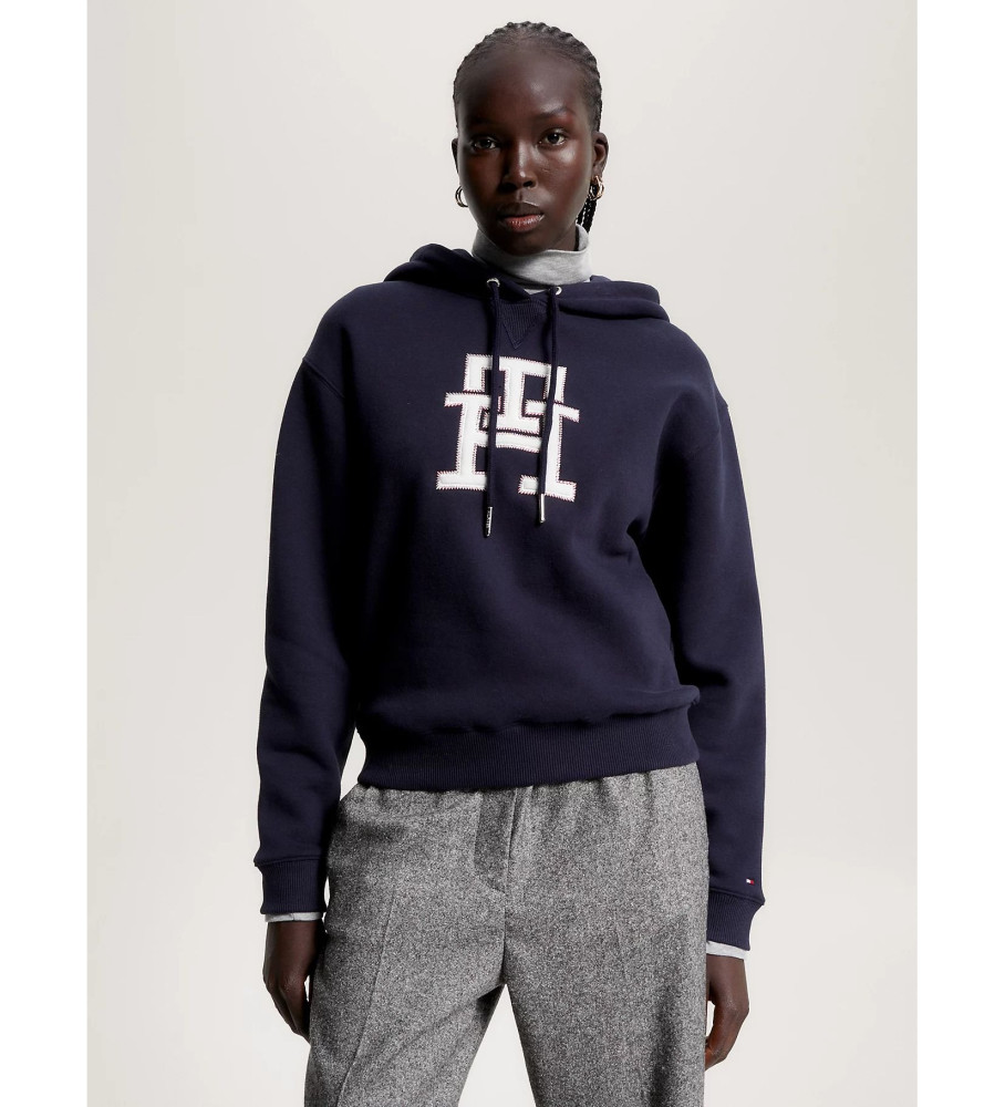 Moletom com capuz Tommy Hilfiger Modern com logotipo azul-marinho
