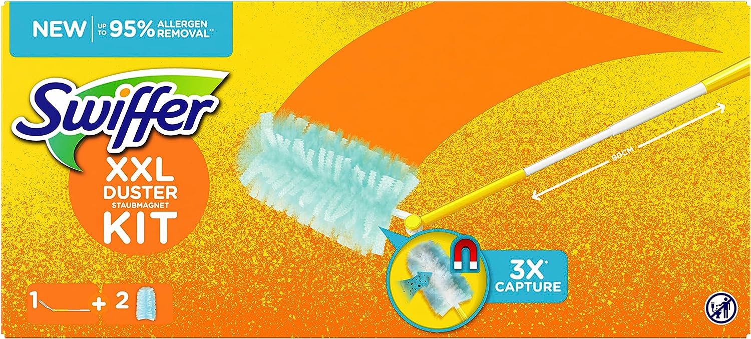 Staubmagnet Starterkit XXL Staubwedel Universal Reinigungsbürste Duster Griff   2 Tücher (1185)