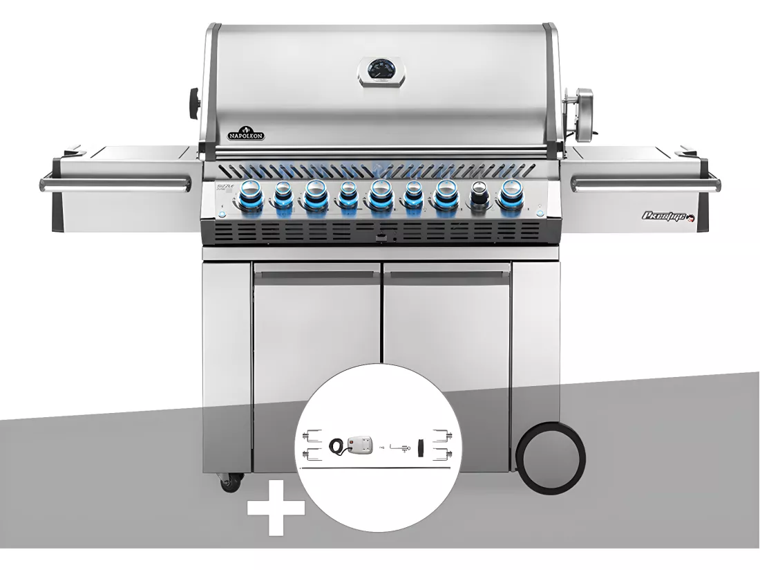 Barbecue à gaz Prestige Pro 665 SIB inox + Rôtissoire - Napoleon